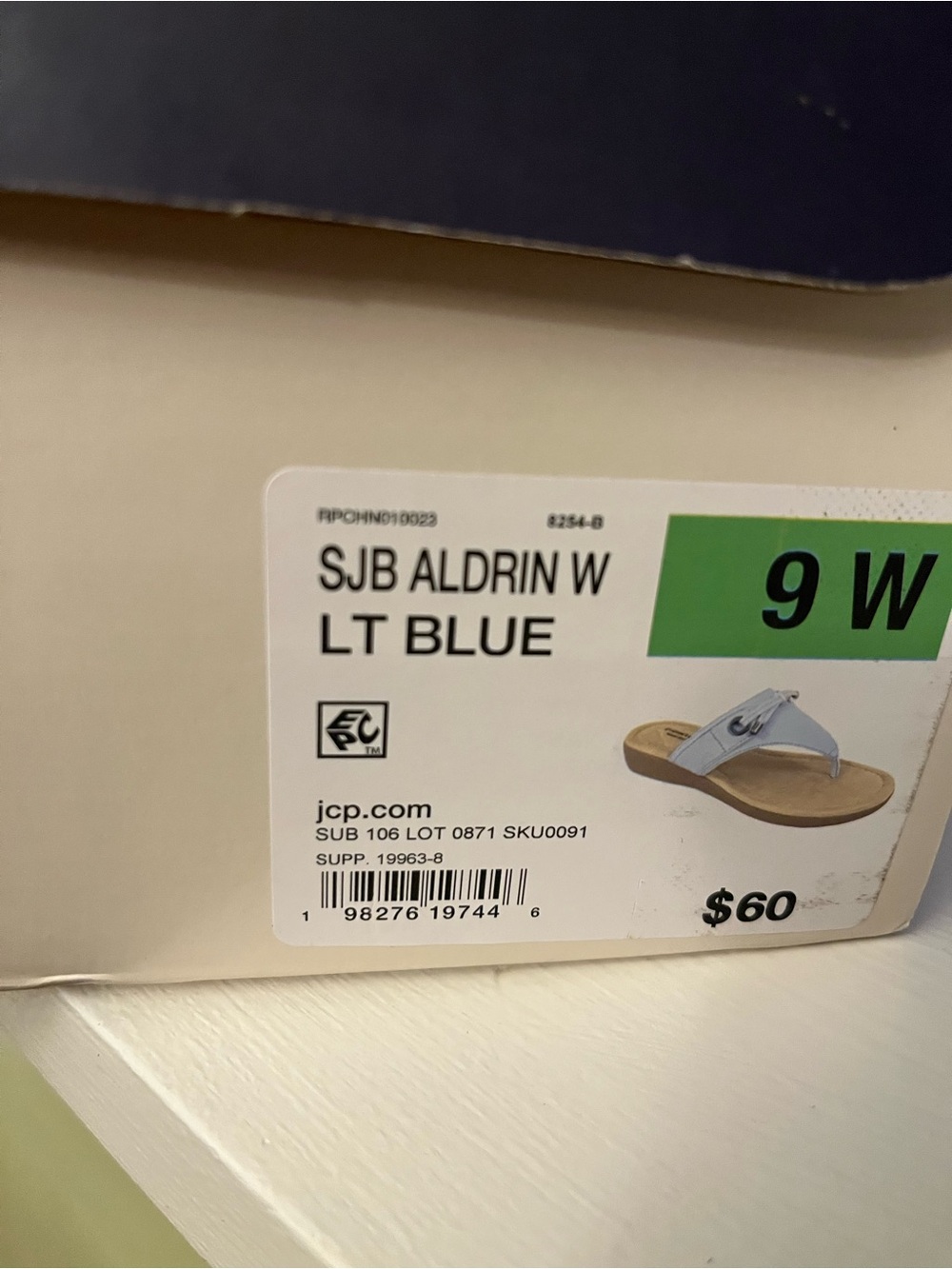 St. John's Bay Pale Blue Slip-On Slide Sandals - Picture 2 of 8